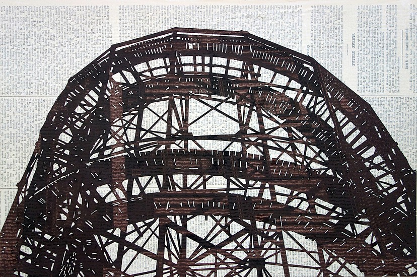 William Steiger, Cyclone Rollercoaster #2, 2016
Collage with gouache, glue and found paper, on paper, Framed: 15 x 19.75 inches (38 x 50 cm)