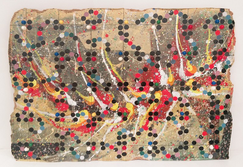 Nobu Fukui, The Flower of Evil, 2003
Beads and mixed media on cardboard, 31 x 44 inches (79 x 112 cm)