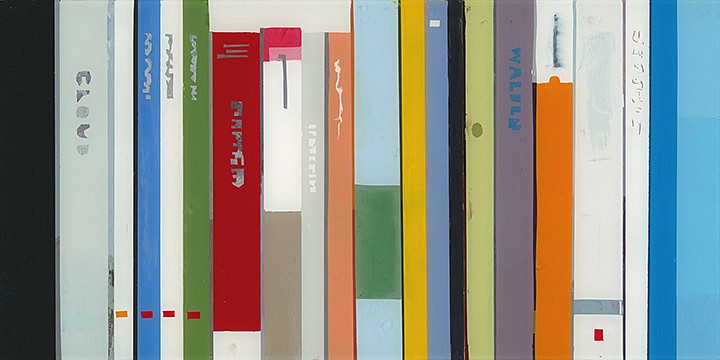 Maria Park, Bookcase 3, 2014
Acrylic on Plexiglas on wall mounted shelving, 7 x 14 inches (18 x 36 cm)
Sold