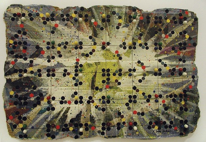 Nobu Fukui, Sleeping, 2003
Beads and mixed media on cardboard, 24 x 36 inches (61 x 91.5 cm)