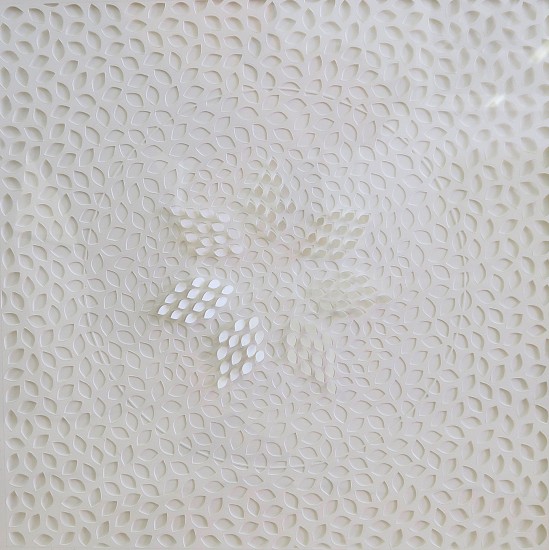 Jaq Belcher, Inside Out, 2,042 cuts,  2016
Hand cut paper, 21 x 21 inches (53 x 53 cm)