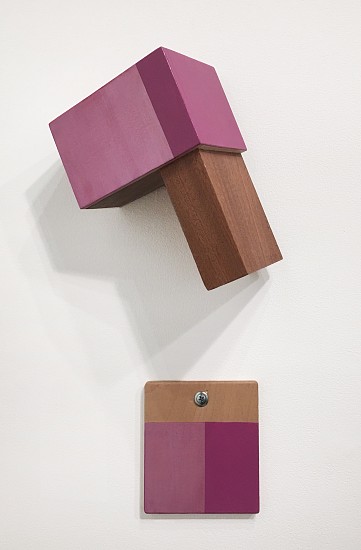 Kevin Finklea, Spring for Raoul De Keyser #6, 2018
Acrylic on poplar, sapele
6.5 x 4.5 x 3.5in (16.5 x 11.5 x 9cm)
Acrylic on birch veneer plywood
4 x 3.75 x 0.25 in (10.5 x 9.5 x 0.6 cm)