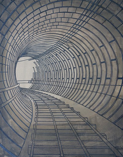 William Steiger, Tunnel, 2018
Collage of cut paper, gouache, glue
26 x 21 (66 x 53 cm) framed