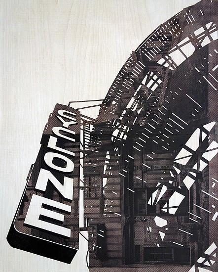 William Steiger, Cyclone, 2020
Collage of cut and found paper, wood, gouache and glue mounted on panel, 20 x 16 inches