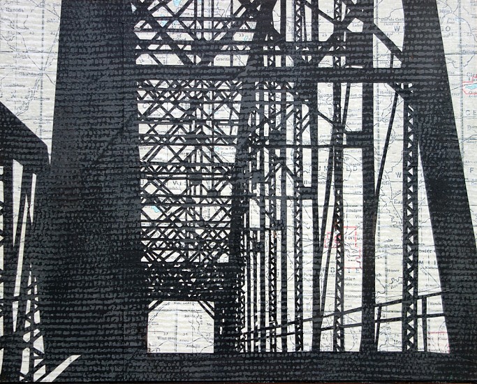 William Steiger, West Side Bridge, 2021
Collage of found paper, cut paper, and gouache on board, 8 x 10 inches (20 x 25 cm)