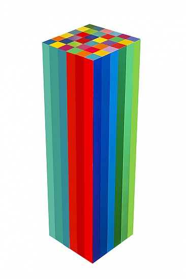Heidi Spector, Meant to Live  in Clover, 2022
Acrylic with resin on birch column, 69 x 15 x 15 inches (175 x 38 x 38 cm)